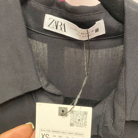 NWT Zara Studded Belted Mini Dress Sz XS - Picture 7 of 9